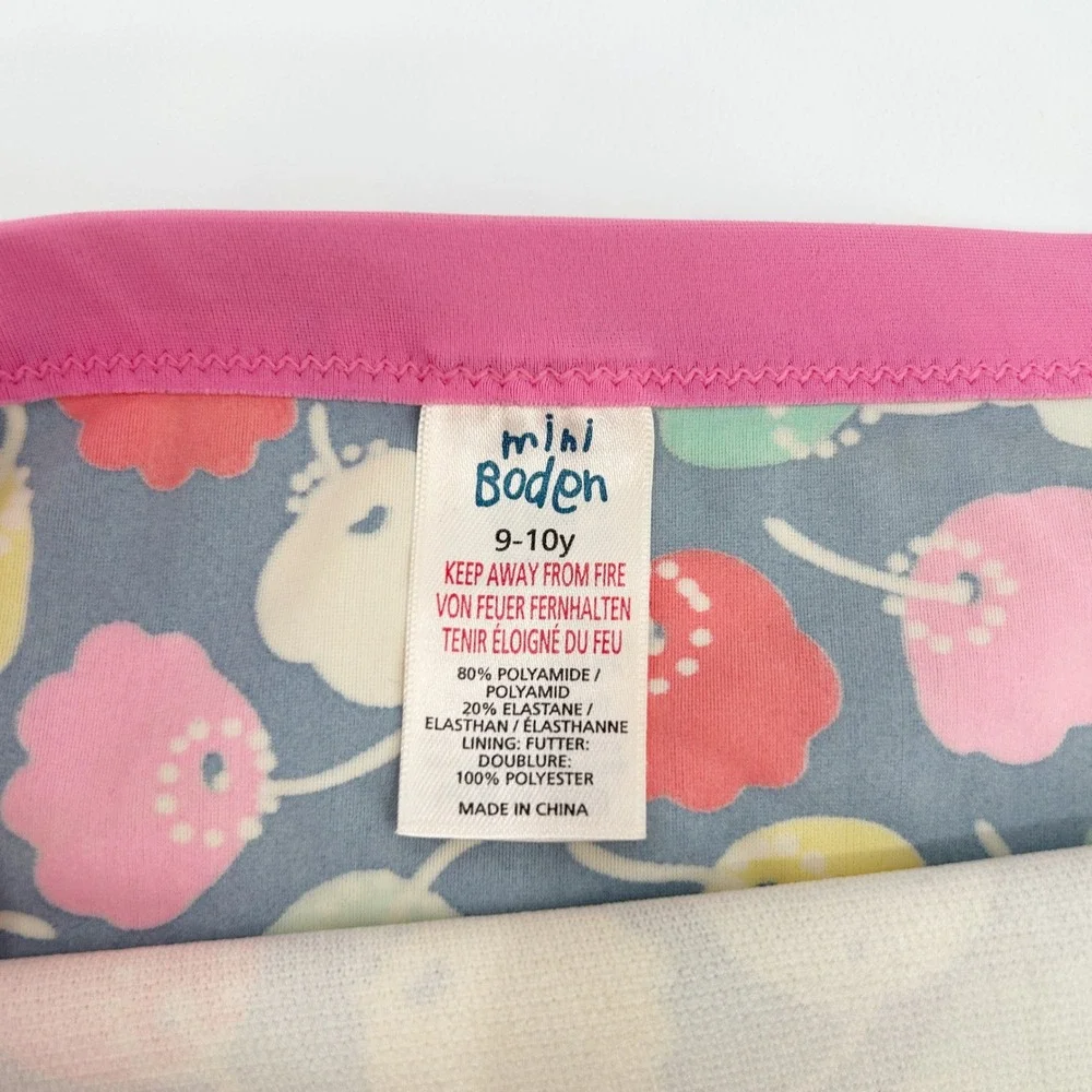Mini Boden Girls Floral Tulip Print Tankini Swim Top Swimsuit‎ Size 9-10Y